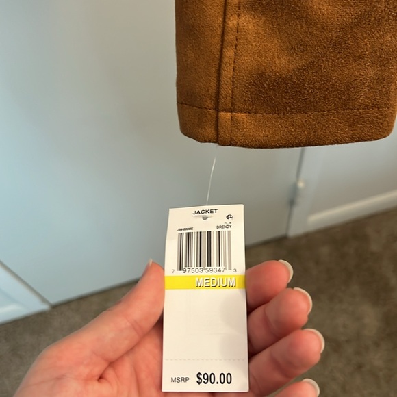 New Jou Jou faux suede brown jacket - Picture 2 of 3